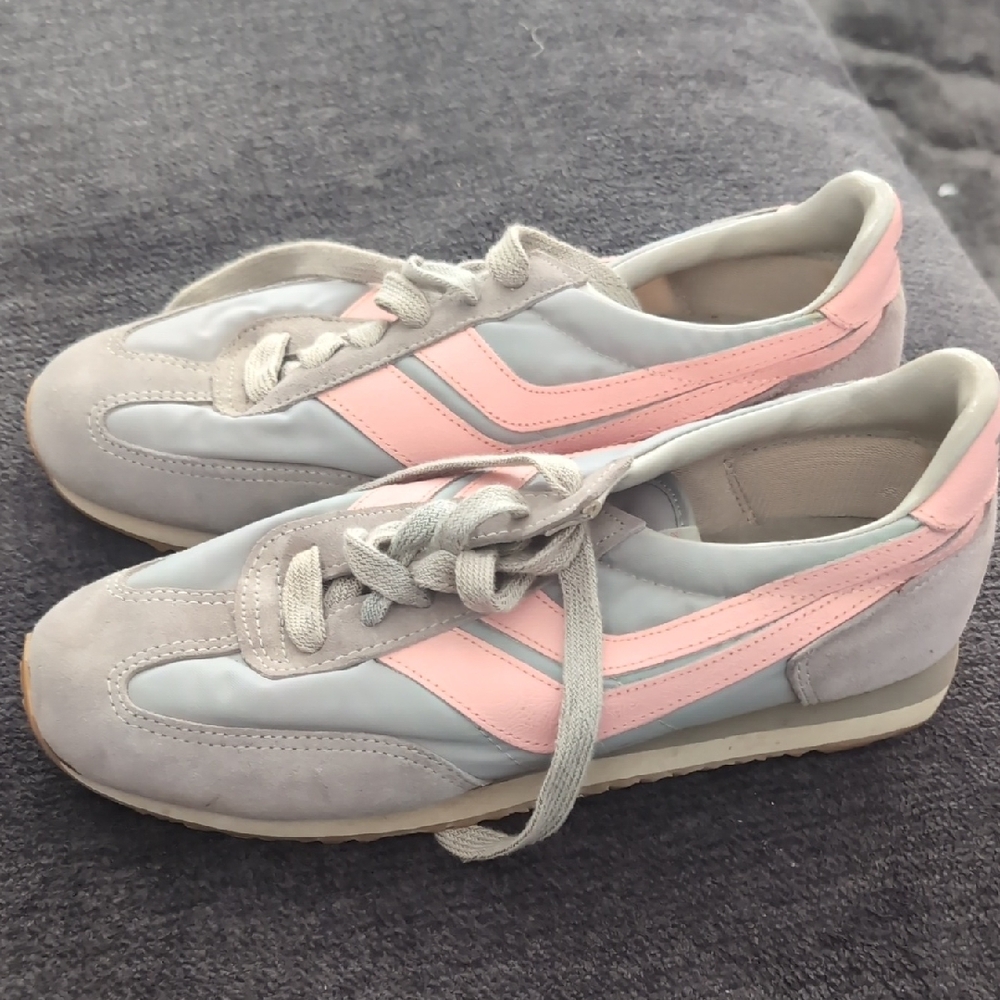 TRAX Women's Vintage 70s Sneakers Pink Suede/ Nylon Sneakers Size 8.5 Rare